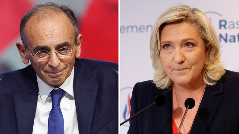 Eric Zemmour and Marine Le Pen are two far right candidates challenging Emmanuel Macron for the French presidency next April