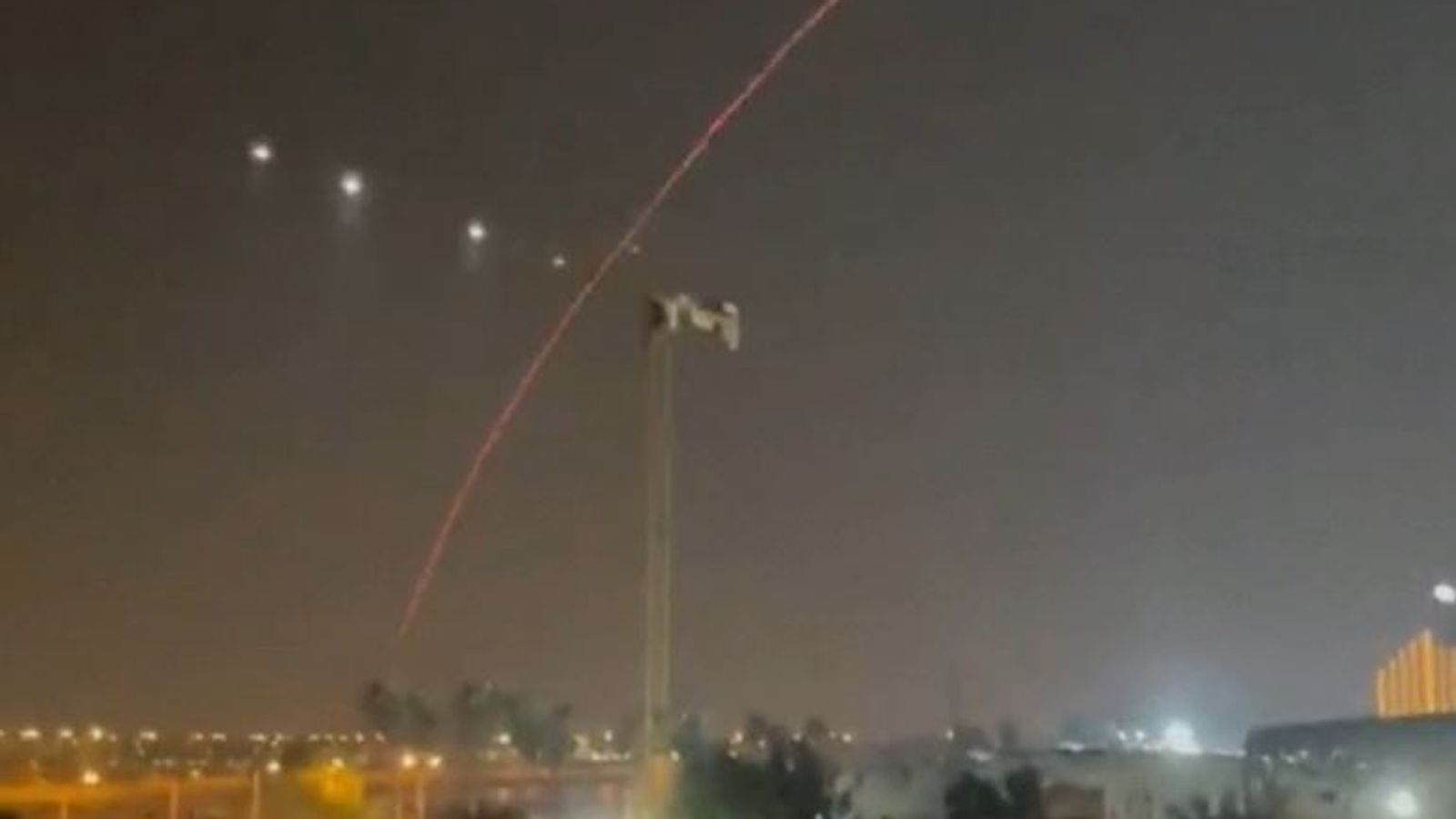 Rockets fired at US embassy in Baghdad are shot down | World News | Sky ...