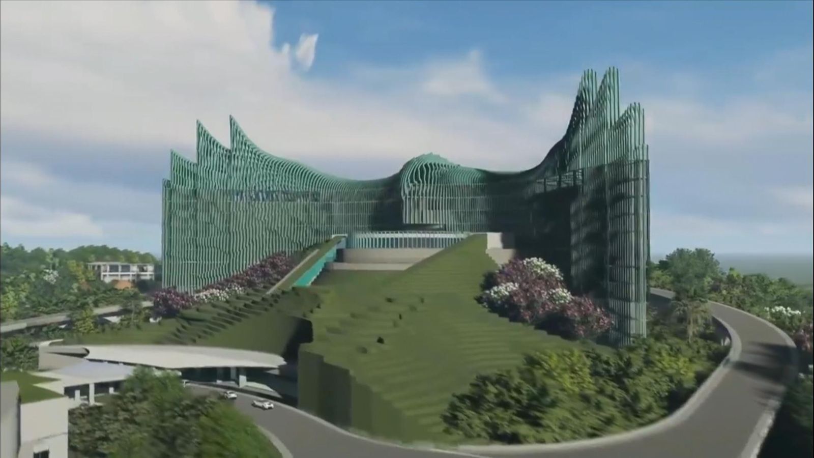 Nusantara Digital rendering of future presidential palace in new