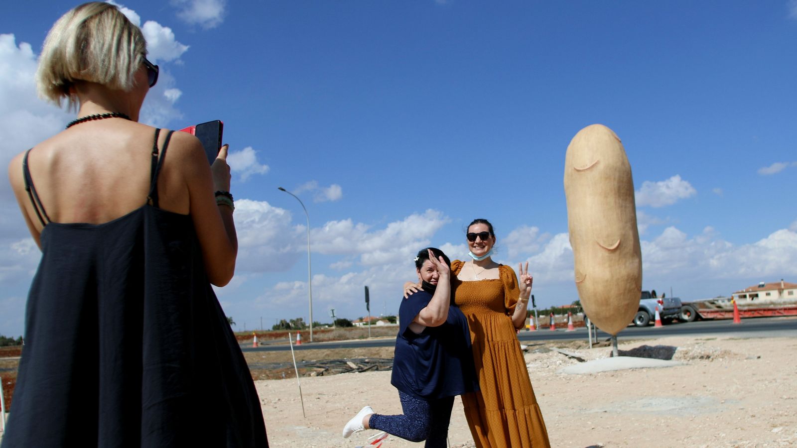 ‘Big potato’ statue cut down by vandals in village in Cyprus