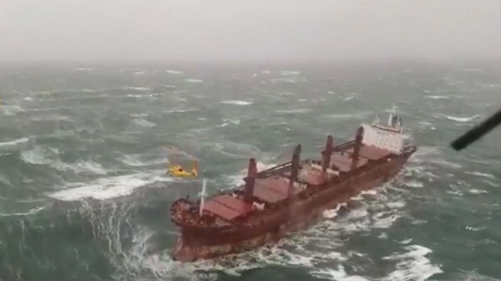 Storm Carrie: Crew Members Rescued From Storm-battered Cargo Ship Off 