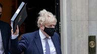 Prime Minister Boris Johnson leaves 10 Downing Street to make a statement in the House of Commons, Westminster, after it was announced that Scotland Yard has launched an investigation into a "number of events" in Downing Street and Whitehall in relation to potential beaches of coronavirus laws. Picture date: Tuesday January 25, 2022.
