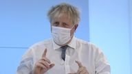 Prime Minister Boris Johnson during a visit to the Rutherford Diagnostic Centre in Taunton, Somerset. Picture date: Thursday January 20, 2022.