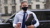 Transport Secretary Grant Shapps arriving at the Cabinet Office in London&#39;s Whitehall for a meeting of the government&#39;s Covid-19 operations committee. Picture date: Monday January 24, 2022.
