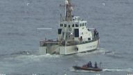 Coast Guard Cutter Ibis&#39; crew search for 39 people off Fort Pierce Inlet, Florida, U.S., January 25, 2022. Courtesy of U.S. Coast Guard/Handout via REUTERS THIS IMAGE HAS BEEN SUPPLIED BY A THIRD PARTY
