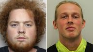 Lt  - Rt - Joe Jobson and George Goddard, who officers want to speak to in connection with an aggravated burglary at the home of Olympic cyclist Mark Cavendish