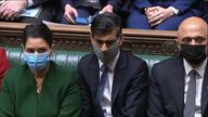 Rishi Sunak furrowed his brow as Kate Osamor asked if the PM agreed with him &#39;writing off £4.3bn&#39; of COVID support fraud