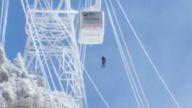 21 people were rescued from two suspended tram cars in Albuquerque, New Mexico. Credit: Jayme Fuller / Bernalillo County Sheriff's Office