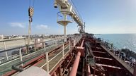 An oil tanker named MT Iba is seen in Umm Al Quwain, United Arab Emirates February 8, 2021