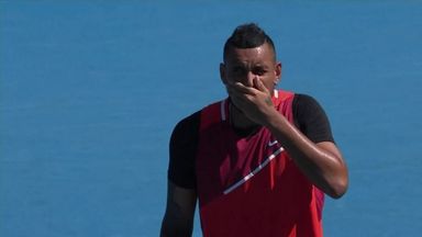 Kyrgios accidentally hits a kid in the crowd