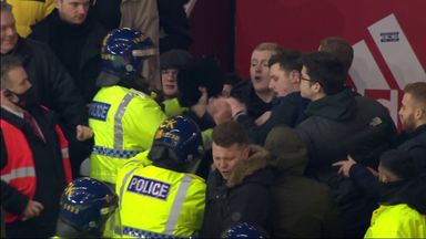 West Ham fans clash with police