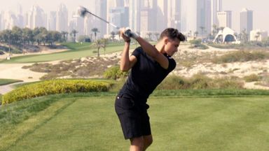 Lando smokes his tee shot in Dubai Pro-Am!