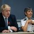 File photo dated 31/1019 of Prime Minister Boris Johnson and Police Commissioner Cressida Dick during a visit to Metropolitan Police training college in Hendon, north London. The PM has failed twice to back Britain's most senior police officer as the right person to fight county lines drugs gangs. In an interview with LBC Mr Johnson was asked if Metropolitan Police Commissioner Dame Cressida Dick should lead the battle against the criminal networks, but twice avoided answering the question. Issue date: Wednesday July 28, 2021.