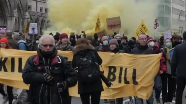 &#39;Kill the bill&#39; protest in London
