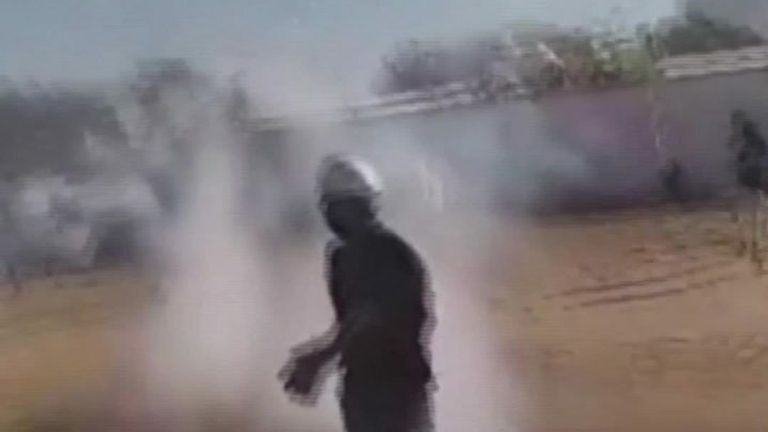 Security forces fired tear gas at anti-military protesters in Sudan&#39;s capital Khartoum on Sunday.