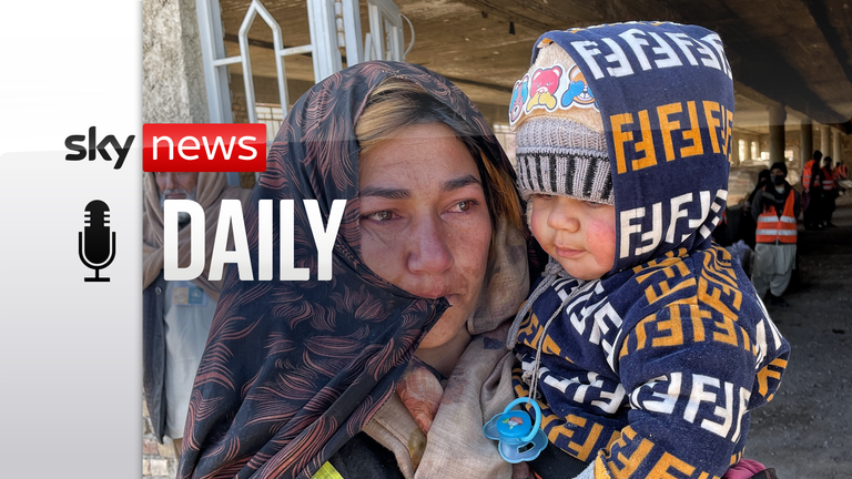 A woman crying at a WFP food distribution Center in Herat. Pic: Chris Cunningham