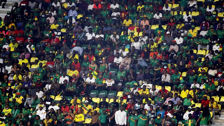Soccer Football - Africa Cup of Nations - Round of 16 - Cameroon v Comoros - Stade d&#39;Olembe, Yaounde, Cameroon - January 24, 2022.General view of Cameroon fans inside the stadium REUTERS/Mohamed Abd El Ghany