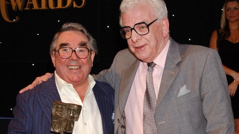 Barry Cryer (right) worked with comedy stars including the late Ronnie Corbett