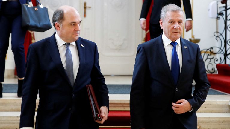 Defence Secretary Ben Wallace and Hungarian Defence Minister Tibor Benko