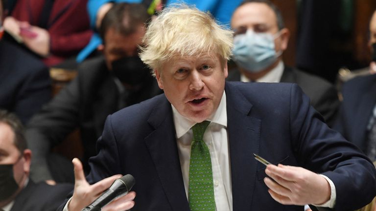 Boris Johnson speaks during PMQs. Pic: UK Parliament/Jessica Taylor
