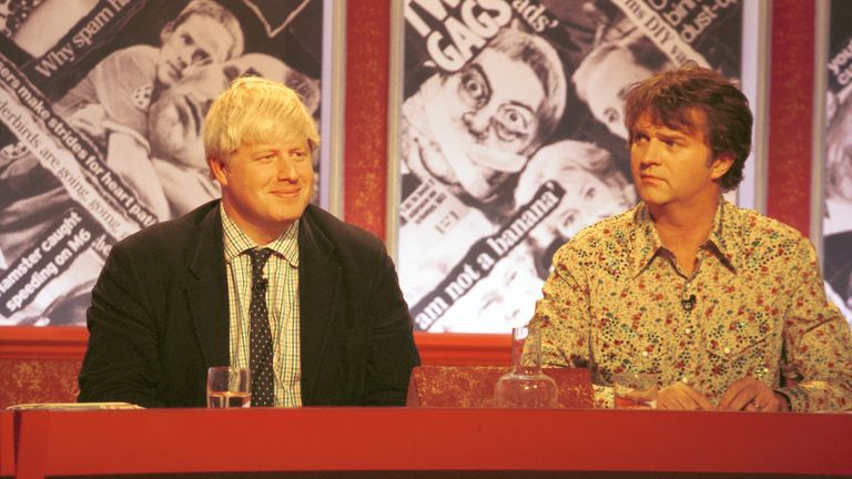 Boris Johnson and Paul Merton, Have I Got News For You: S22. Pic: BBC
