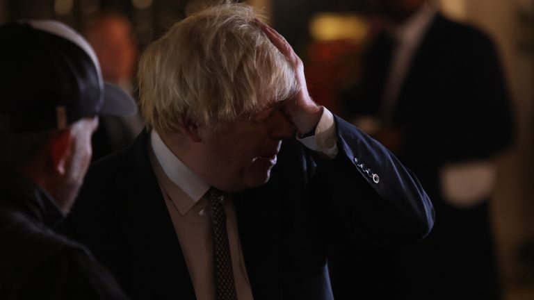 Prime Minister Boris Johnson as he visits a UK Food and Drinks market which has been set up in Downing Street, London. Picture date: Tuesday November 30, 2021.