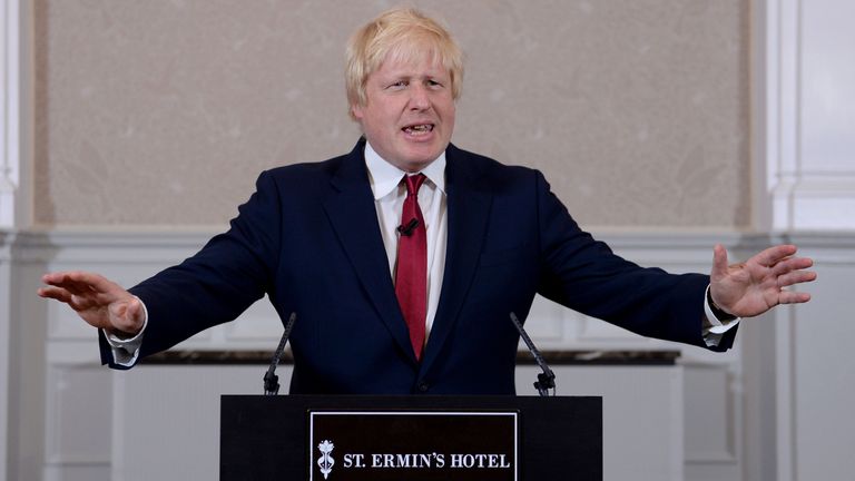 Boris Johnson speaks during a press conference at St Ermin's Hotel in London, where he formally announced that he will not enter the race to succeed David Cameron in Downing Street. PRESS ASSOCIATION Photo. Picture date: Thursday June 30, 2016. See PA story POLITICS Conservatives Johnson. Photo credit should read: Stefan Rousseau/PA Wire