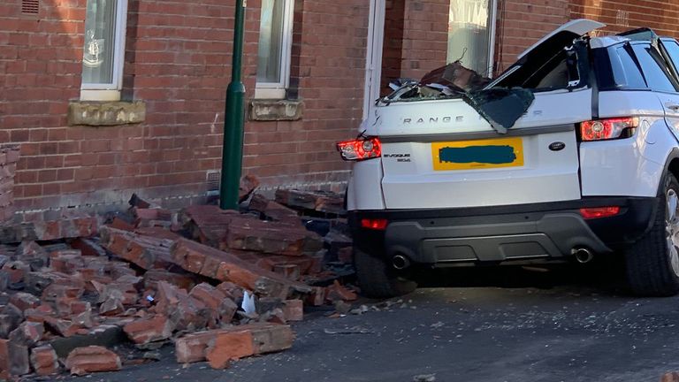 Some of the damage from Storm Malik seen on Saturday morning in South Shields, South Tyneside. Pic: Adrian Jackson/Twitter