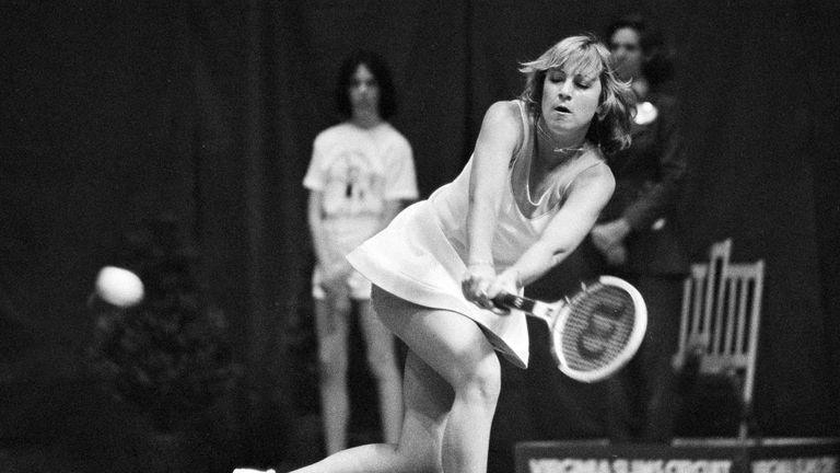 Chris Evert, pictured in 1977, won 18 Grand Slam titles. Pic: AP