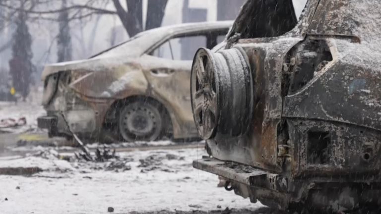 Colorado residents driven from their neighbourhoods by a wind-whipped wildfire saw the ruins of their homes covered in snow.