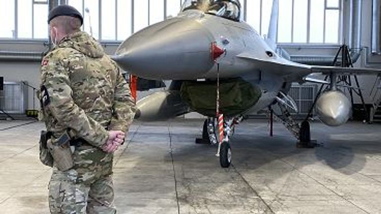 The Royal Danish Air Force sent four F-16 fighter jets and crew to Lithuania to help bolster patrols over the Baltic region as fears of war grow.