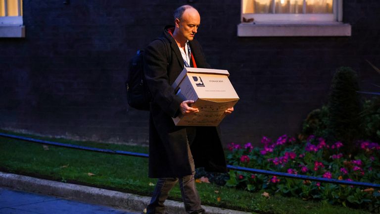 Dominic Cummings, special advisor for Britain&#39;s Prime Minister Boris Johnson leaves 10 Downing Street, in London, Britain, November 13, 2020. REUTERS/Henry Nicholls
