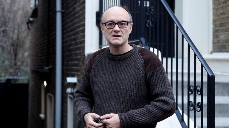 Former special advisor to British Prime Minister Boris Johnson, Dominic Cummings, is seen outside his house in London, Britain, January 24, 2022. REUTERS/Hannah McKay
