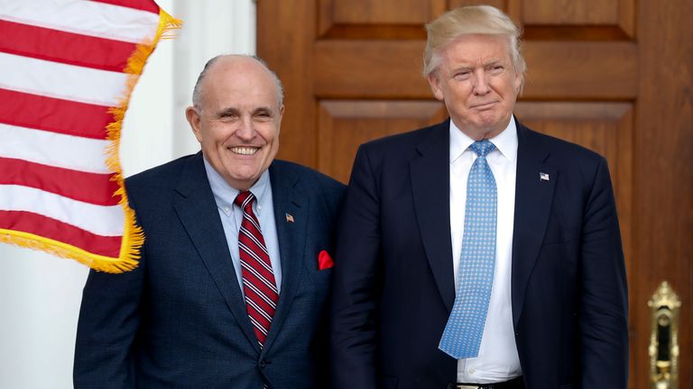 Rudy Giuliani and Donald Trump. Pic: AP