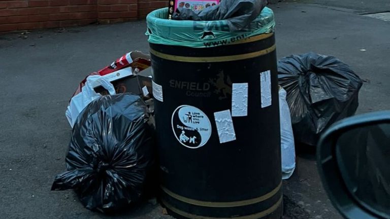 There have been complaints of bins not being collected in Enfield. Pic: Stephanos Ioannou