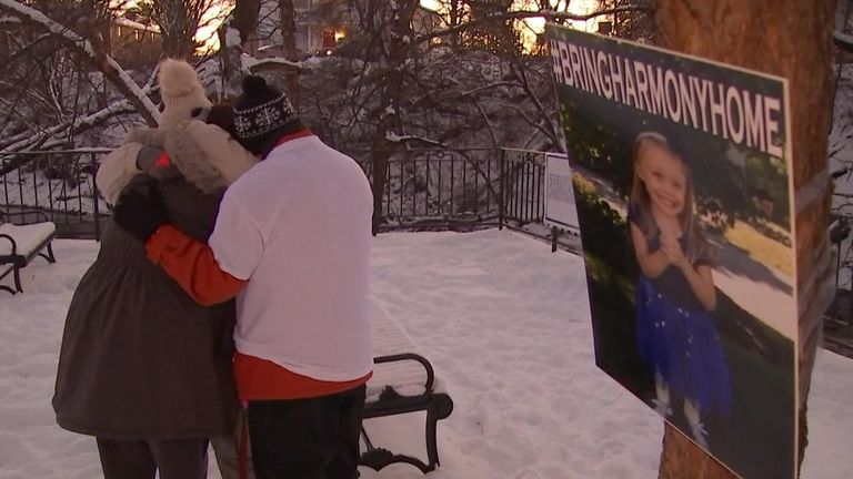 A vigil is held for missing girl Harmony Montgomery