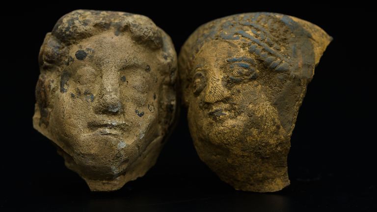 Decorative Roman pottery uncovered by the team in Northamptonshire