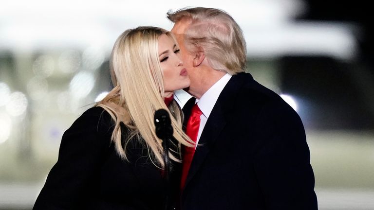 Ivanka Trump comes onto stage as President Donald Trump speaks at a campaign rally in support of Senate candidates Sen. Kelly Loeffler, R-Ga., and David Perdue in Dalton, Ga., Jan. 4, 2021. The House committee investigating the U.S. Capitol insurrection is asking Ivanka Trump, daughter of former President Donald Trump, to voluntarily cooperate with its investigation.(AP Photo/Brynn Anderson, File)