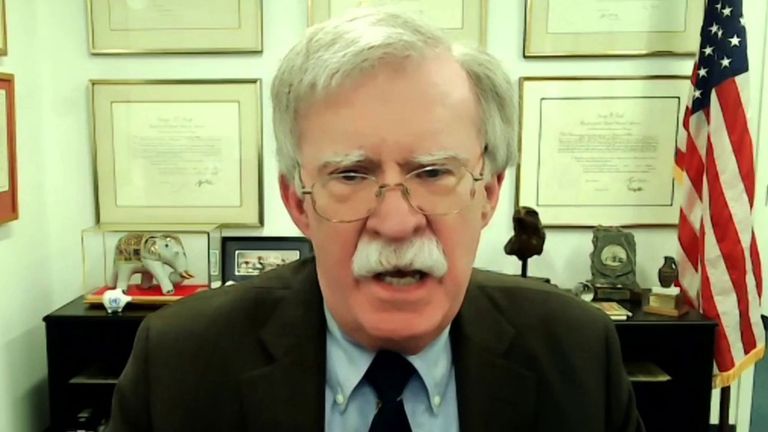 Former US National Security Adviser John Bolton says Russia&#39;s show of force is President Putin&#39;s attempt to "try and split NATO".