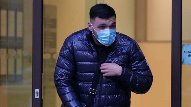 Jonathan Chew, 24, outside Westminster Magistrates&#39; Court in London, where he is appearing accused of assaulting England&#39;s chief medical officer Professor Chris Whitty in St James&#39;s Park, central London on June 27. Picture date: Tuesday January 4, 2022.
