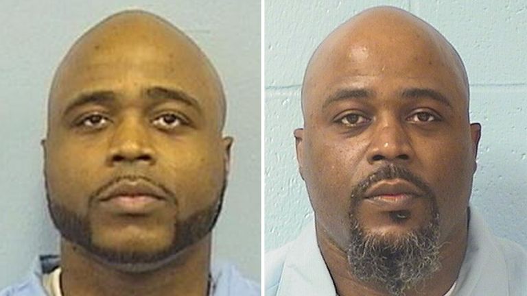 Kevin Dugar (left) and Karl Smith are identical twins. Pics: Illinois Department of Corrections