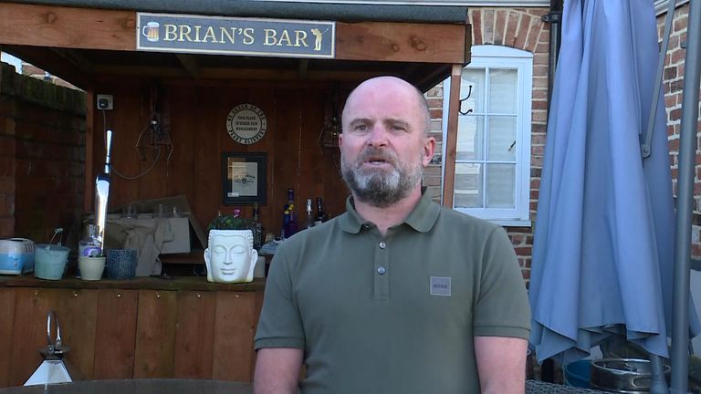Mr McArdle built a bar in his garden as a tribute to a friend who died during lockdown