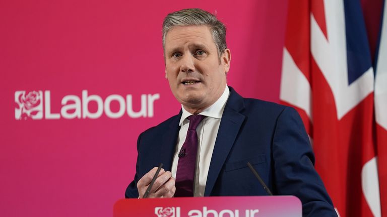 Labour leader Sir Keir Starmer delivers a keynote speech at Millennium Point, Birmingham, setting out his party&#39;s ambition for a new Britain. Picture date: Tuesday January 4, 2022.
