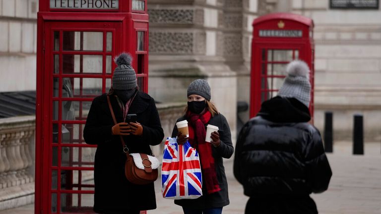 The UK has reported its lowest number of infections since mid-December. Pic: AP