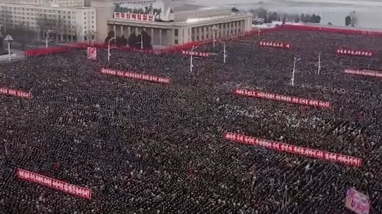 North Korea holds enormous parade
