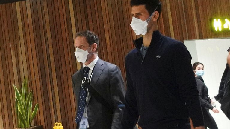 Djokovic arrived at Melbourne Airport for his deportation flight