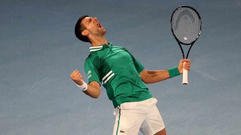 Novak Djokovic pictured competing at last year's Australian Open