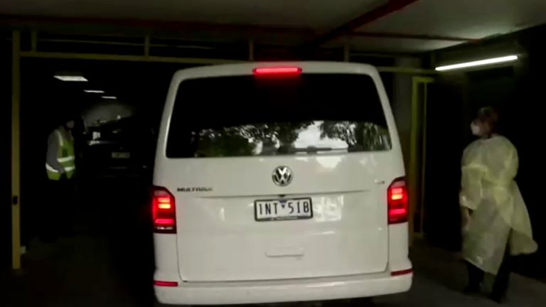 VIDEO SHOWS: VAN PRESUMEDLY HOLDING NOVAK DJOKOVIC DRIVING INTO HOTEL CARPARK

