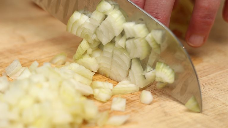 A general view of an onion being cut 6/2/2021