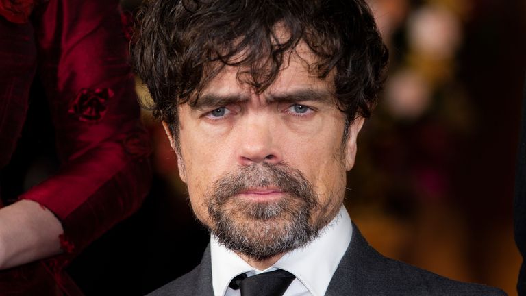 Peter Dinklage poses for photographers at the UK premiere of the film &#39;Cyrano&#39; in London Tuesday, Dec. 7, 2021. (Photo by Joel C Ryan/Invision/AP)..
